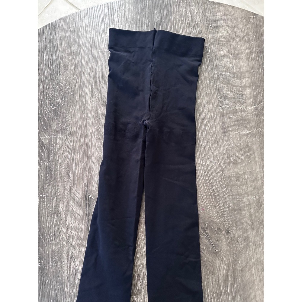 Womens Black Footless Tights Opaque High Waisted Stretch Leggings One Size